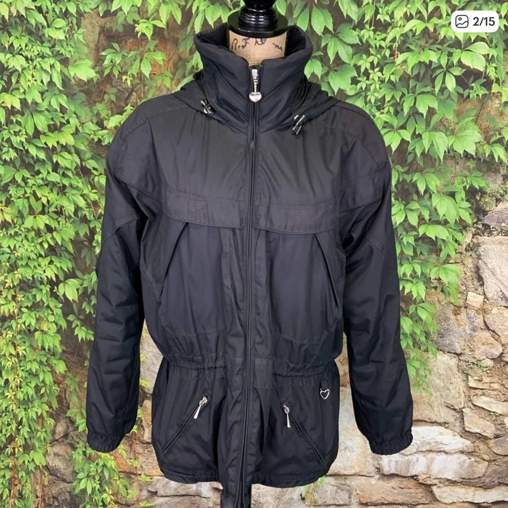 VINTAGE OBERMEYER Black Zip Front Thermolite Ski Jacket, 14 - Picture 2 of 15